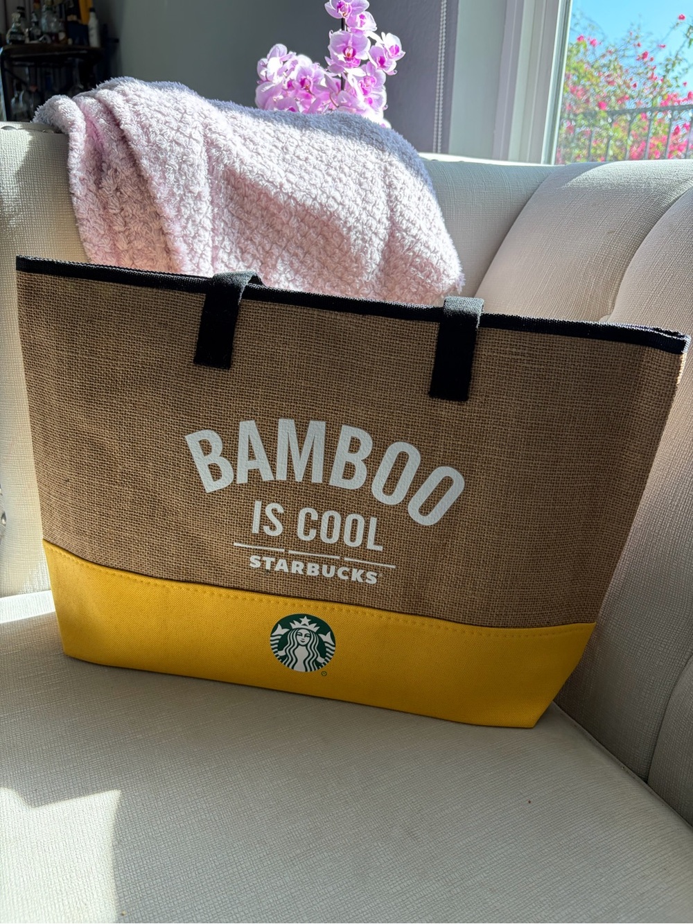 Starbucks Yellow & Brown 'Bamboo Is Cool' Tote Bag